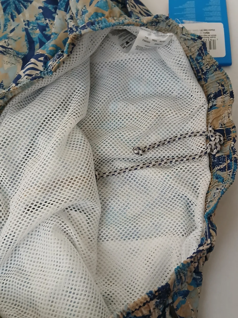 Columbia Blue & Sand Tropical Print Shorts Size M6L Short Court New $18 - Picture 8 of 13